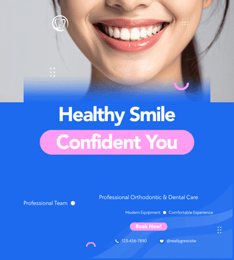 Blue White and Pink Modern Dentistry Instagram Post