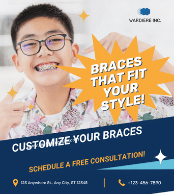 Blue and White Orthodontic Braces Promotion Instagram Post